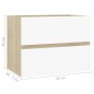 Mobile Sottolavabo Bianco e Rovere 60x38,5x45 cm in Truciolato Mobile Sottolavabo Bianco e Rovere 60x38,5x45 cm in Truciolato