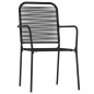Set da Pranzo per Giardino 9 pz con Cuscini Nero Set da Pranzo per Giardino 9 pz con Cuscini Nero
