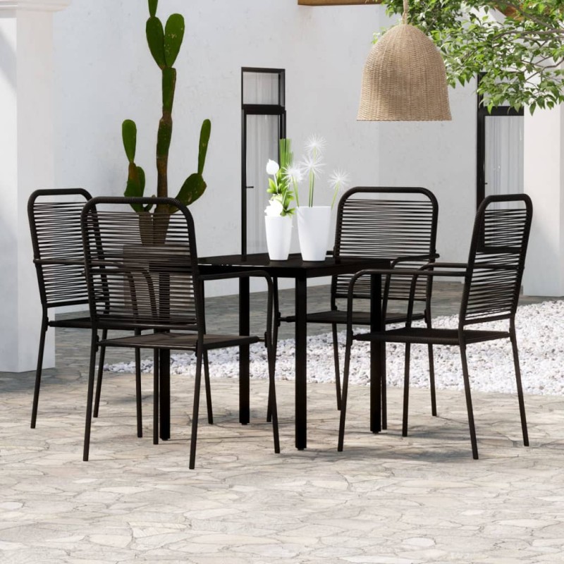 Set Mobili da Pranzo per Giardino 5 pz Nero Set Mobili da Pranzo per Giardino 5 pz Nero