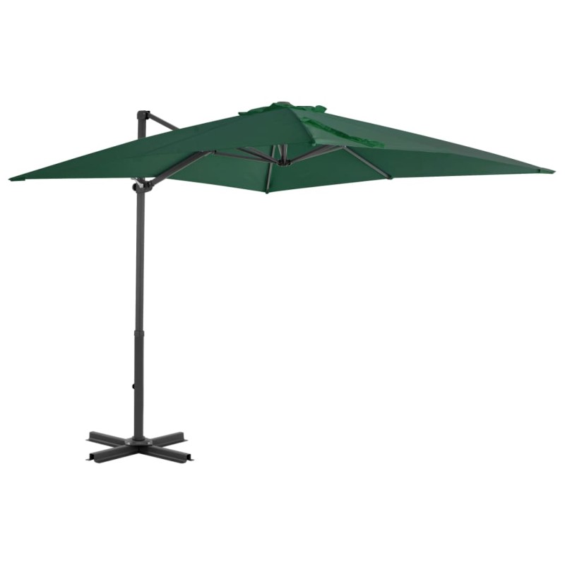 Ombrellone a Sbalzo con Palo Alluminio Verde 250x250 cm Ombrellone a Sbalzo con Palo Alluminio Verde 250x250 cm