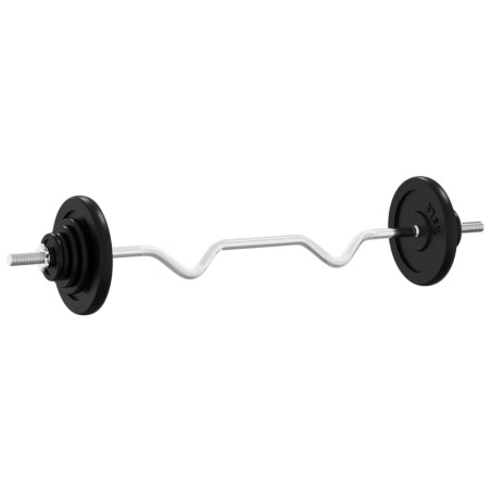 vidaXL Set Bilanciere con Dischi 60 kg in Ghisa e Acciaio Cromato