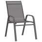 Set da Pranzo per Giardino 7 pz con Cuscini Grigio e Nero Set da Pranzo per Giardino 7 pz con Cuscini Grigio e Nero