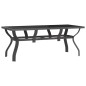 Set da Pranzo per Giardino 7 pz con Cuscini Grigio e Nero Set da Pranzo per Giardino 7 pz con Cuscini Grigio e Nero
