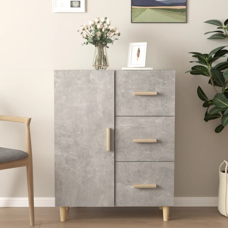 Credenza Grigio Cemento 69,5x34x90 cm in Legno Multistrato Credenza Grigio Cemento 69,5x34x90 cm in Legno Multistrato