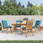 Sedie da Giardino Reclinabili con Cuscini 4 pz in Legno di Teak Sedie da Giardino Reclinabili con Cuscini 4 pz in Legno di Teak