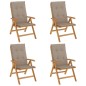 Sedie da Giardino Reclinabili con Cuscini 4 pz in Legno di Teak Sedie da Giardino Reclinabili con Cuscini 4 pz in Legno di Teak