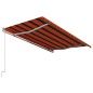 Tenda da Sole Retrattile Automatica 450x300 cm Arancione e Marrone Tenda da Sole Retrattile Automatica 450x300 cm Arancione e Marrone