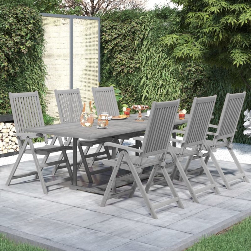 Set da Pranzo da Giardino 7 pz in Legno Massello di Acacia Set da Pranzo da Giardino 7 pz in Legno Massello di Acacia