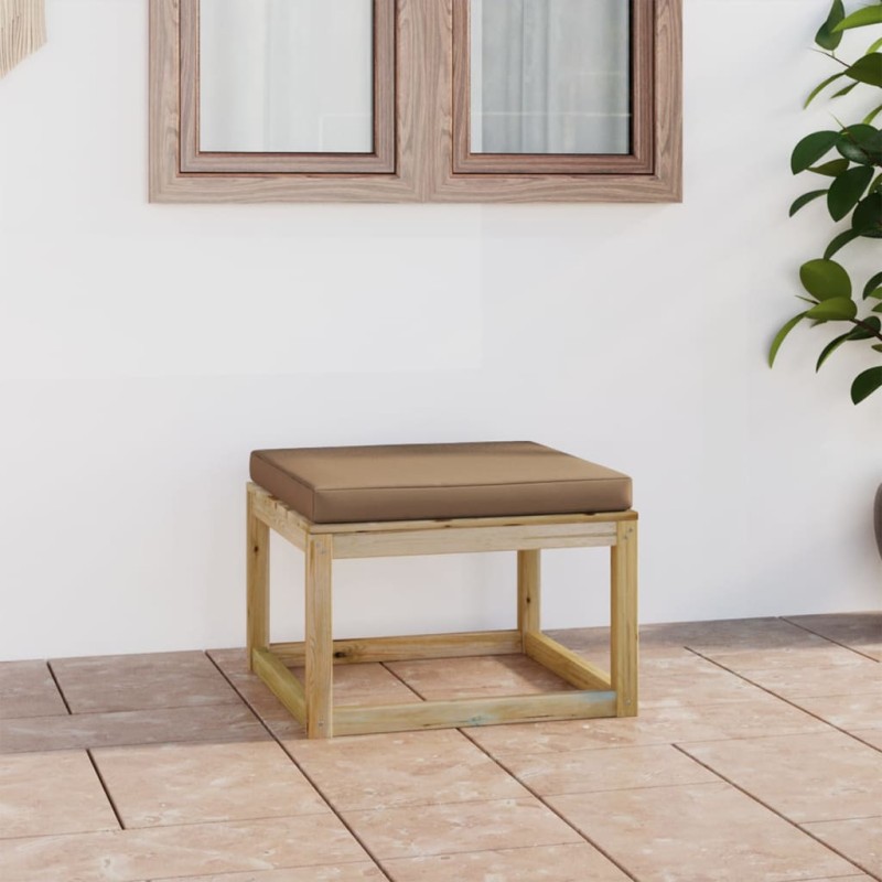 Sgabello da Giardino con Cuscino Legno di Pino Verde Impregnato Sgabello da Giardino con Cuscino Legno di Pino Verde Impregnato