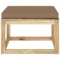 Sgabello da Giardino con Cuscino Legno di Pino Verde Impregnato Sgabello da Giardino con Cuscino Legno di Pino Verde Impregnato