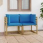 Divani Angolari da Giardino & Cuscini 2pz Pino Impregnato Verde Divani Angolari da Giardino & Cuscini 2pz Pino Impregnato Verde