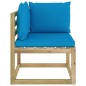 Divani Angolari da Giardino & Cuscini 2pz Pino Impregnato Verde Divani Angolari da Giardino & Cuscini 2pz Pino Impregnato Verde