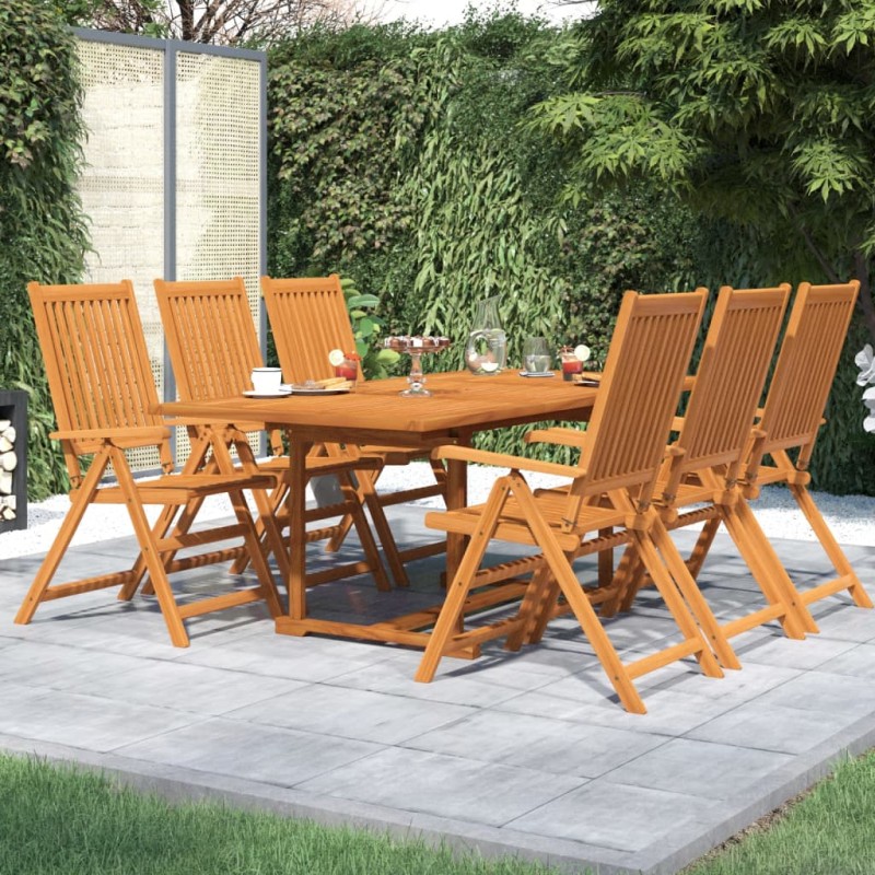 vidaXL Set Mobili da Pranzo da Giardino 7 pz Legno Massello di Acacia vidaXL Set Mobili da Pranzo da Giardino 7 pz Legno Massello di Acacia