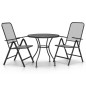Set da Pranzo per Giardino 3pz Rete Metallica Espansa Antracite Set da Pranzo per Giardino 3pz Rete Metallica Espansa Antracite
