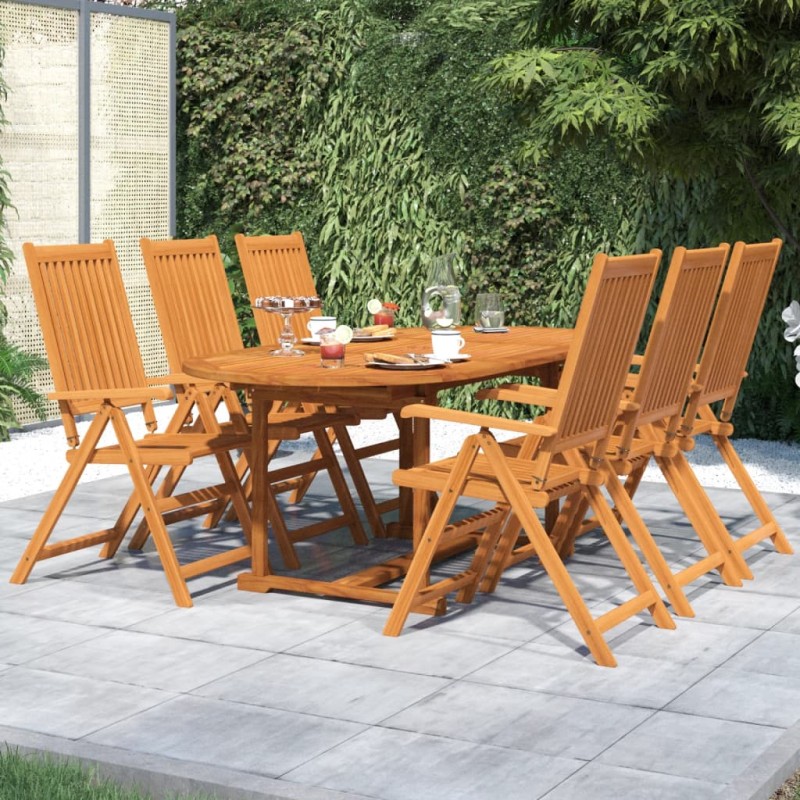 vidaXL Set Mobili da Pranzo per Giardino 7 pz Legno Massello di Acacia vidaXL Set Mobili da Pranzo per Giardino 7 pz Legno Massello di Acacia