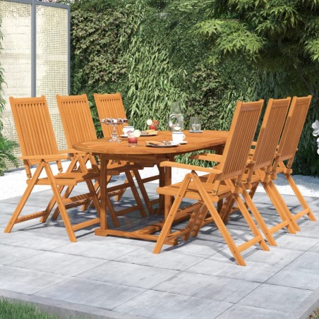 vidaXL Set Mobili da Pranzo per Giardino 7 pz Legno Massello di Acacia