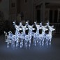 Decorazione Natalizia Renne e Slitta 320 LED Acrilico Decorazione Natalizia Renne e Slitta 320 LED Acrilico