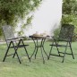 Set da Pranzo per Giardino 3pz Rete Metallica Espansa Antracite Set da Pranzo per Giardino 3pz Rete Metallica Espansa Antracite