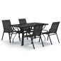 Set da Pranzo da Giardino 5 pz Nero Set da Pranzo da Giardino 5 pz Nero