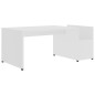 Tavolino da Salotto Bianco 90x45x35 cm in Legno Multistrato Tavolino da Salotto Bianco 90x45x35 cm in Legno Multistrato