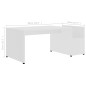 Tavolino da Salotto Bianco 90x45x35 cm in Legno Multistrato Tavolino da Salotto Bianco 90x45x35 cm in Legno Multistrato
