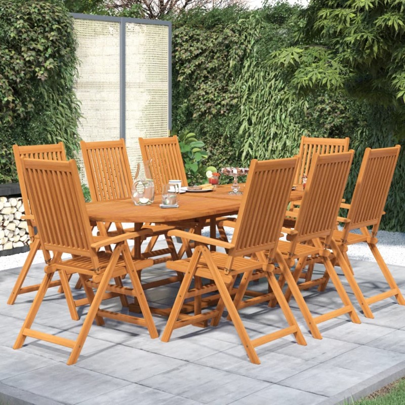 Set Mobili da Pranzo per Giardino 9 pz Legno Massello di Acacia Set Mobili da Pranzo per Giardino 9 pz Legno Massello di Acacia