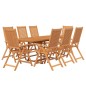 Set Mobili da Pranzo per Giardino 9 pz Legno Massello di Acacia Set Mobili da Pranzo per Giardino 9 pz Legno Massello di Acacia