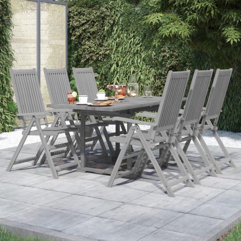 Set da Pranzo da Giardino 7 pz in Legno Massello di Acacia Set da Pranzo da Giardino 7 pz in Legno Massello di Acacia