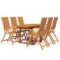 vidaXL Set Mobili da Pranzo per Giardino 7 pz Legno Massello di Acacia vidaXL Set Mobili da Pranzo per Giardino 7 pz Legno Massello di Acacia
