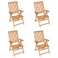 Sedie Giardino 4 pz con Cuscini Grigi a Quadri Massello di Teak Sedie Giardino 4 pz con Cuscini Grigi a Quadri Massello di Teak