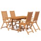 Set Mobili da Pranzo per Giardino 5 pz Legno Massello di Acacia Set Mobili da Pranzo per Giardino 5 pz Legno Massello di Acacia