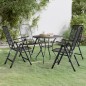 Set da Pranzo per Giardino 5pz Rete Metallica Espansa Antracite Set da Pranzo per Giardino 5pz Rete Metallica Espansa Antracite