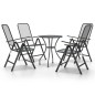 Set da Pranzo per Giardino 5pz Rete Metallica Espansa Antracite Set da Pranzo per Giardino 5pz Rete Metallica Espansa Antracite