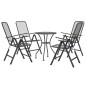 Set da Pranzo per Giardino 5pz Rete Metallica Espansa Antracite Set da Pranzo per Giardino 5pz Rete Metallica Espansa Antracite
