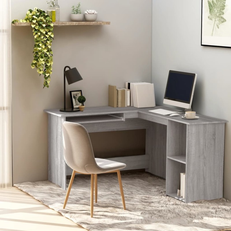 Scrivania Angolare Grigio Sonoma 120x140x75cm Legno Multistrato Scrivania Angolare Grigio Sonoma 120x140x75cm Legno Multistrato