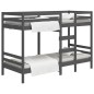 Letto a Castello Grigio 90x200 cm in Legno Massello di Pino Letto a Castello Grigio 90x200 cm in Legno Massello di Pino