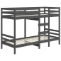 Letto a Castello Grigio 90x200 cm in Legno Massello di Pino Letto a Castello Grigio 90x200 cm in Legno Massello di Pino