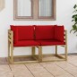 vidaXL Divani Angolari da Giardino & Cuscini 2pz Pino Impregnato Verde