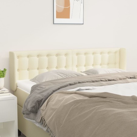 Testiera ad Orecchio Crema 147x16x78/88 cm in Similpelle