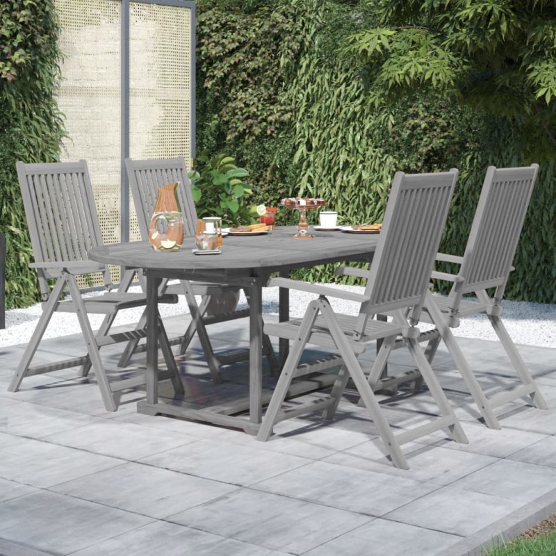 Set da Pranzo per Giardino 5 pz in Legno Massello di Acacia Set da Pranzo per Giardino 5 pz in Legno Massello di Acacia