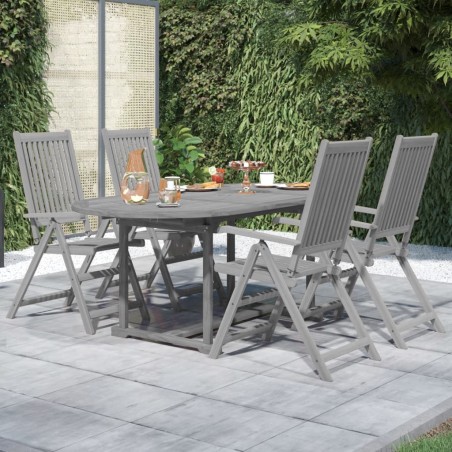 Set da Pranzo per Giardino 5 pz in Legno Massello di Acacia