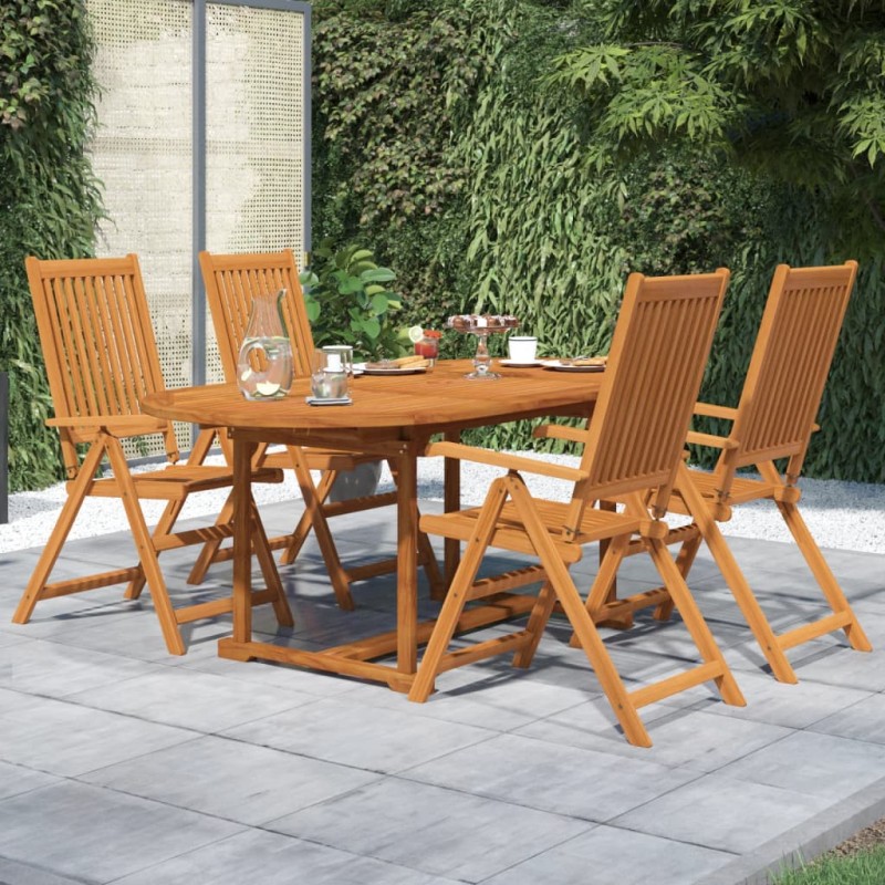 vidaXL Set Mobili da Pranzo per Giardino 5 pz Legno Massello di Acacia vidaXL Set Mobili da Pranzo per Giardino 5 pz Legno Massello di Acacia