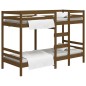 Letto a Castello Miele 75x190 cm in Legno Massello di Pino