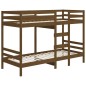 Letto a Castello Miele 75x190 cm in Legno Massello di Pino
