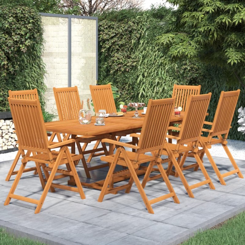 Set Mobili da Pranzo per Giardino 9 pz Legno Massello di Acacia Set Mobili da Pranzo per Giardino 9 pz Legno Massello di Acacia