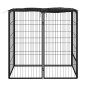 Box Cani a 6 Pannelli Nero 50x100cm Acciaio Verniciato Polvere Box Cani a 6 Pannelli Nero 50x100cm Acciaio Verniciato Polvere