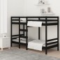 Letto a Castello Nero 90x190 cm in Legno Massello di Pino Letto a Castello Nero 90x190 cm in Legno Massello di Pino