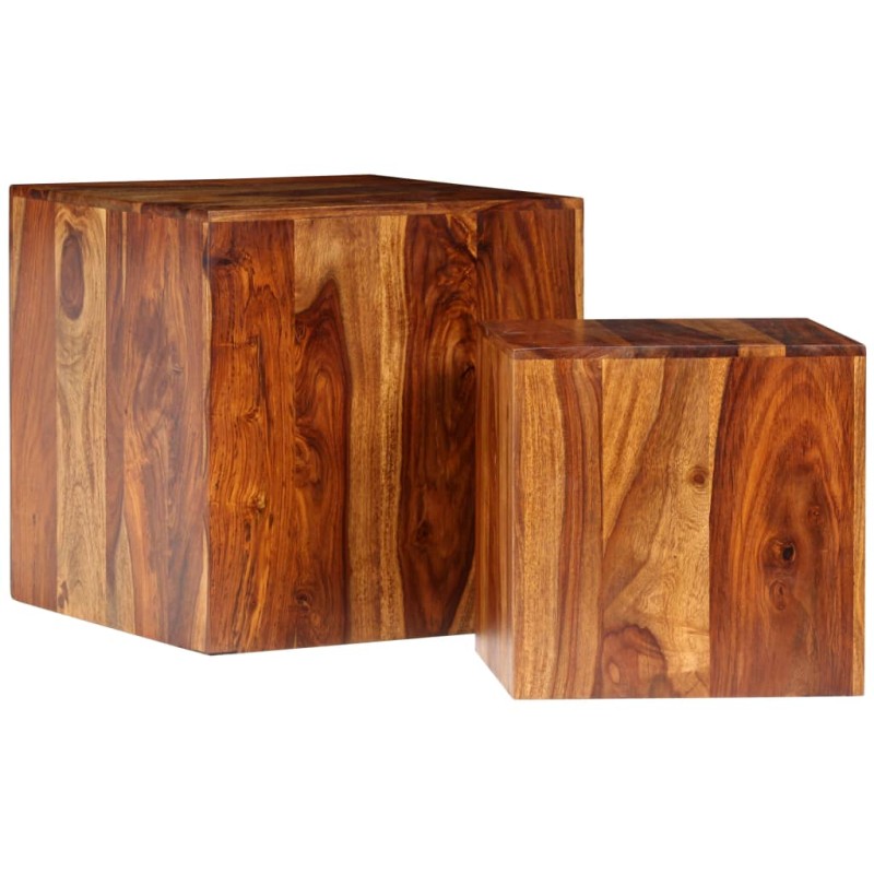 Set Tavolini da Caffè 2 pz in Massello di Sheesham 70x70x30 cm Set Tavolini da Caffè 2 pz in Massello di Sheesham 70x70x30 cm