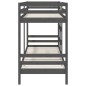 Letto a Castello Grigio 90x190 cm in Legno Massello di Pino Letto a Castello Grigio 90x190 cm in Legno Massello di Pino