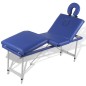 Lettino Pieghevole da Massaggio Blu 4 Zone con Telaio Alluminio Lettino Pieghevole da Massaggio Blu 4 Zone con Telaio Alluminio